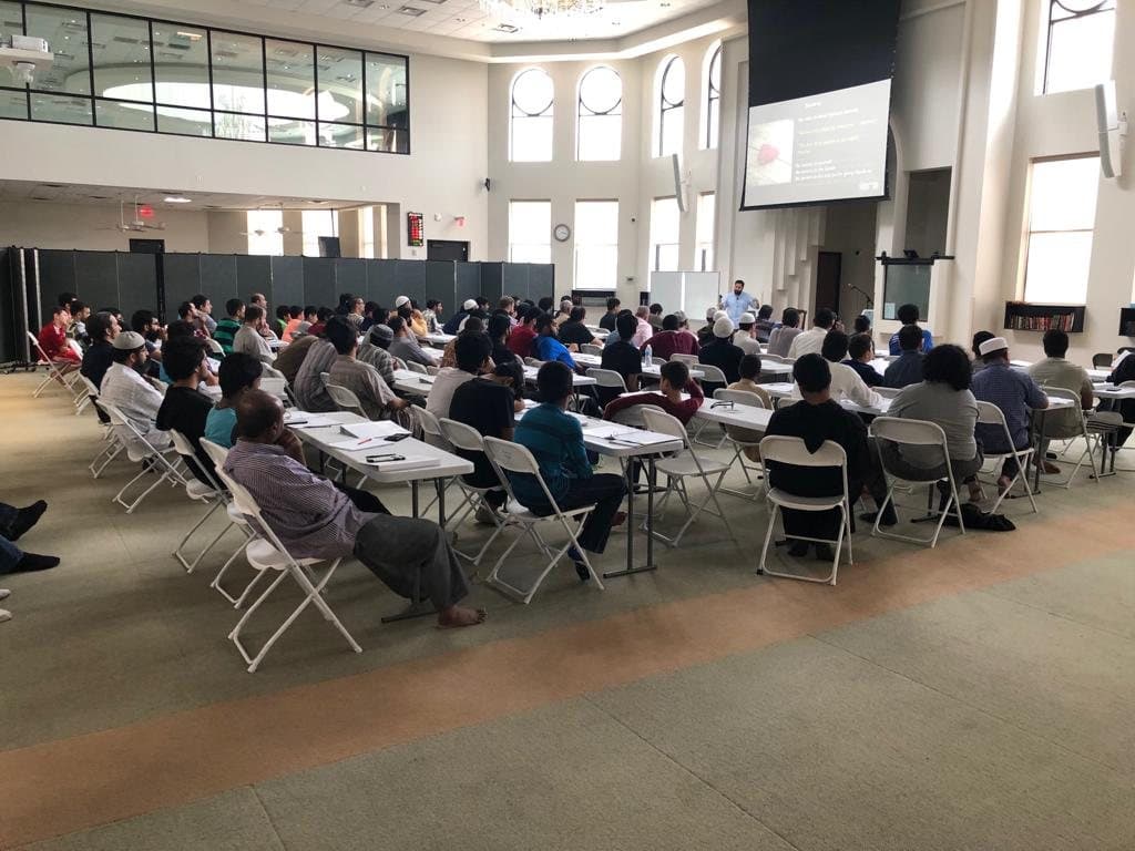 A packed workshop hall at EPIC Masjid