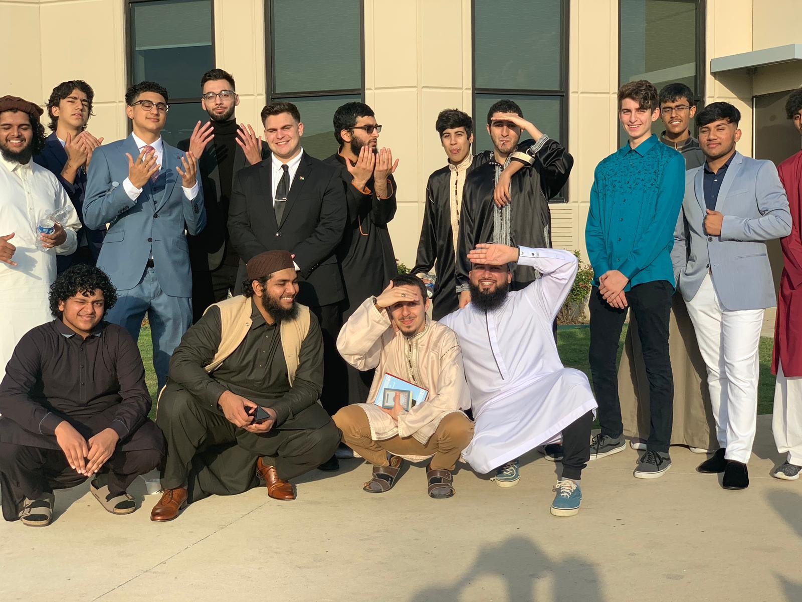 Brothers of one halaqah, arriving at Eid as family